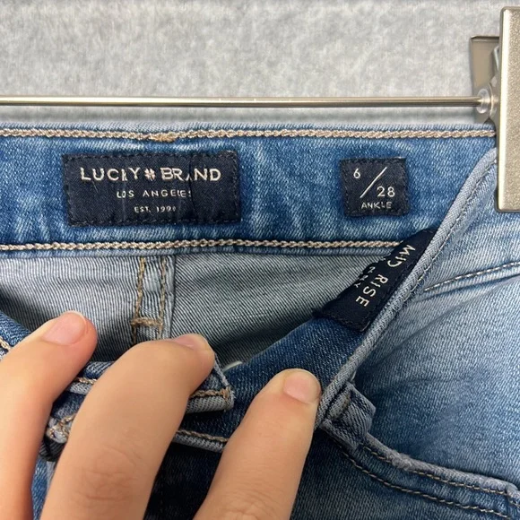 Lucky Brand Mid Rose Blue Ankle Skinny Jeans Size 6 / 28 - Picture 2 of 7